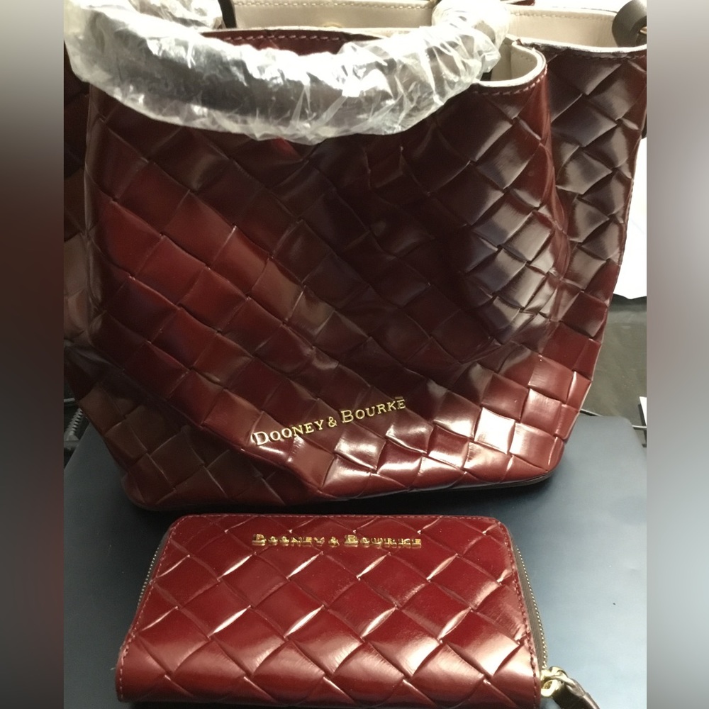 Dooney & Bourke Bordeaux (LE034 BX) Red Leather Satchel & Wallet New W/ Tags
